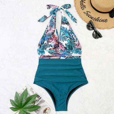 One-piece Halter Matching Belly Bikini Women