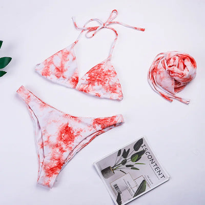 Neon Tie-Dye Bikini Set