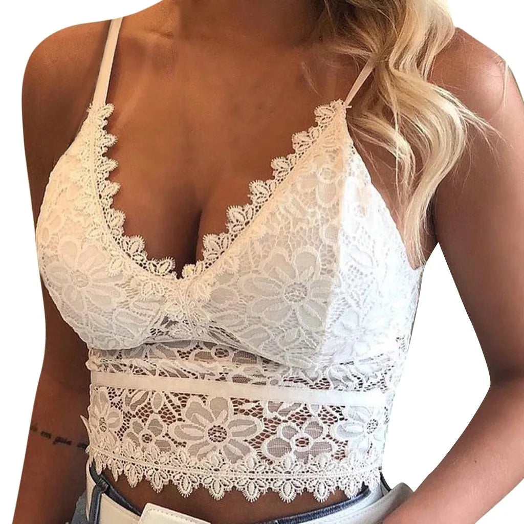 Sexy Lace Halter Crop Top