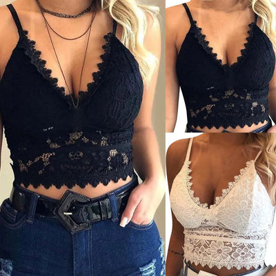 Sexy Lace Halter Crop Top