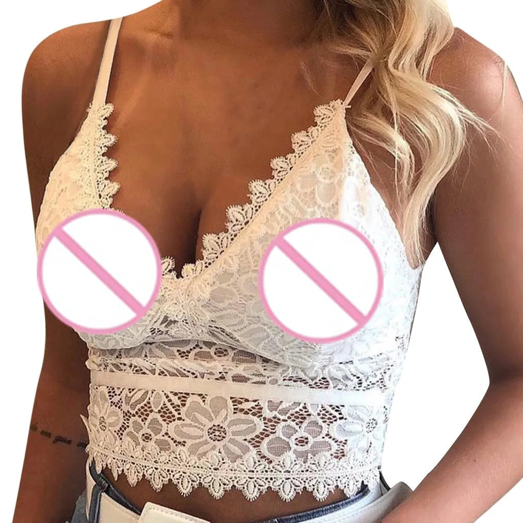 Sexy Lace Halter Crop Top