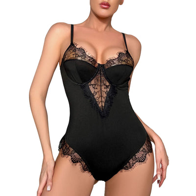 Lace V-Neck Teddy Bodysuit