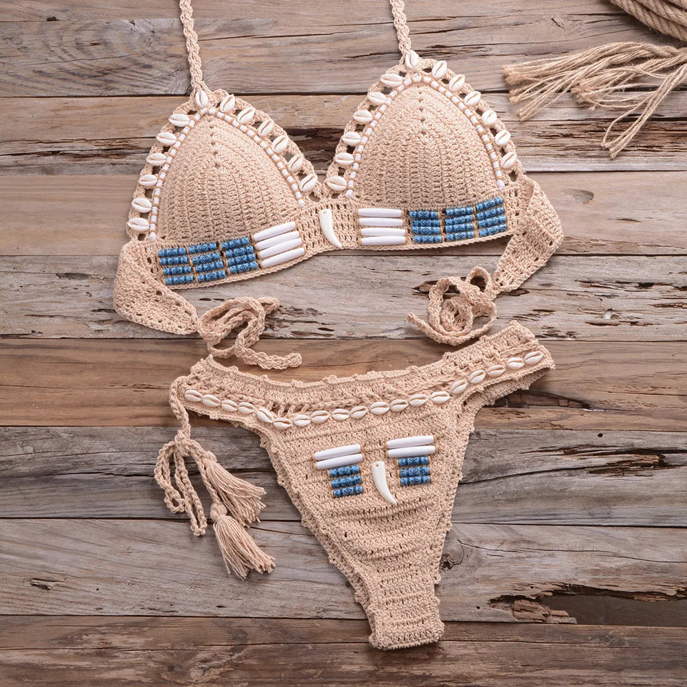 Blue Shell Handmade Crochet Bikini