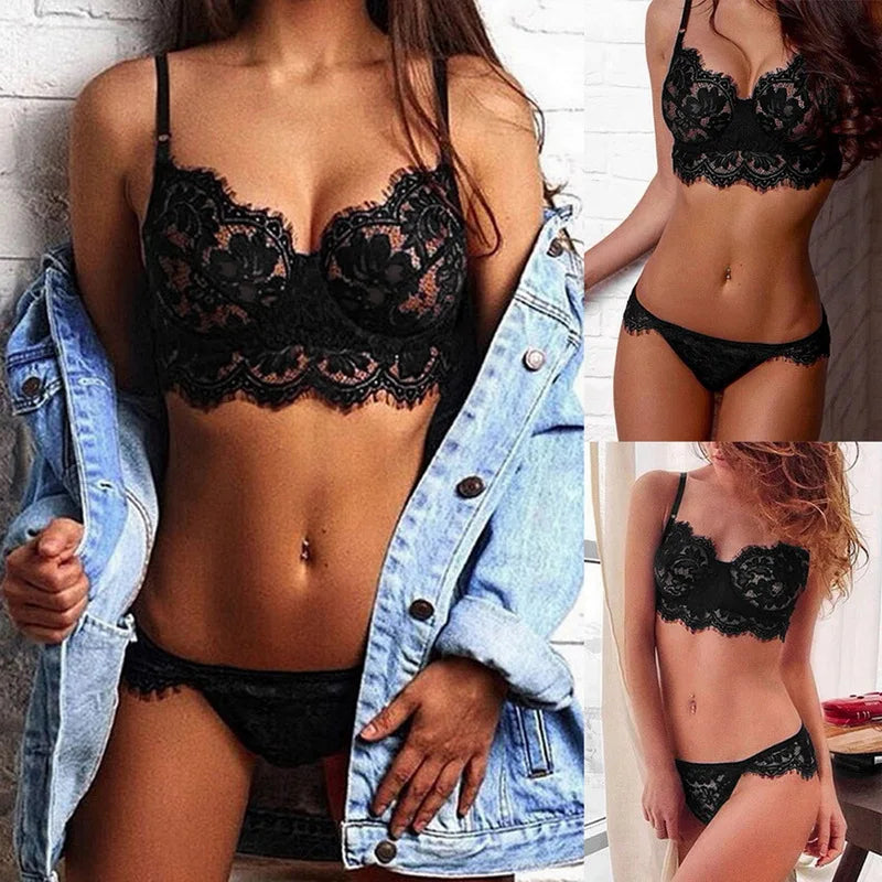 Lace Push Up Bra Set