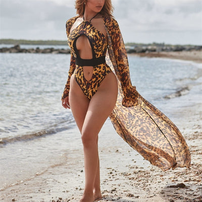 Stylish Leopard Print Swimsuit - Iconic Swimwear Statement