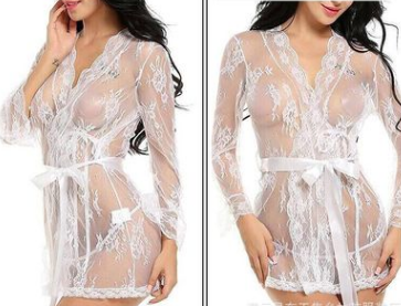 Luxurious Bathrobe and Strappy Nightdress Set for the Modern Sophisticate