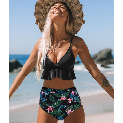 Ruffled Swimwear Set Stylish & Elegant Beachwear Collection